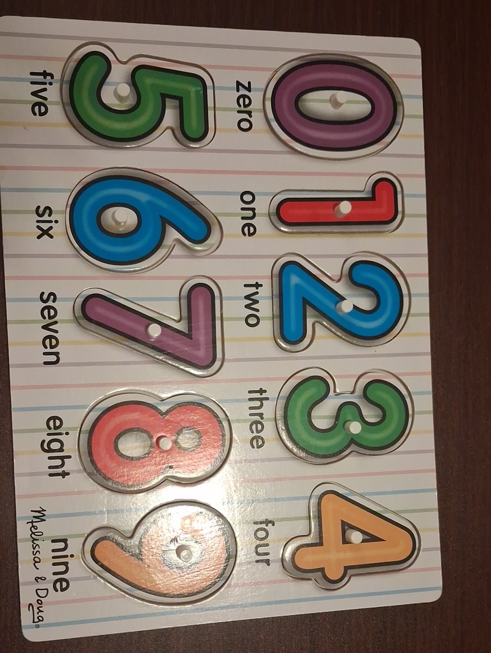 Melissa & Doug Bright Numbers Peg Puzzle -& Alphabet Puzzles